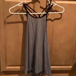 black and white spaghetti strap tank